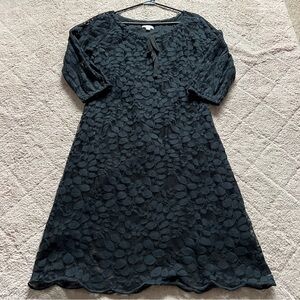 Garnet Hill 3/4 Sleeve Boheme Easy Lace Dress Minimalist Whimsical Goth‎ Size 10
